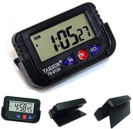 AutoSun-Car Dashboard/Office Desk Alarm Clock and Stopwatch with Flexible Stand