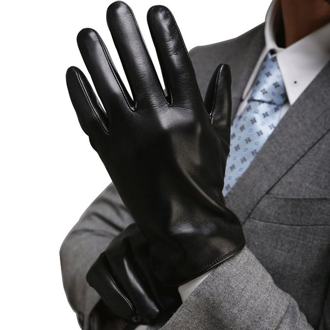 Harrms Best Luxury Touchscreen Italian Nappa Genuine Leather Gloves for men's Texting Driving Cashmere Lining