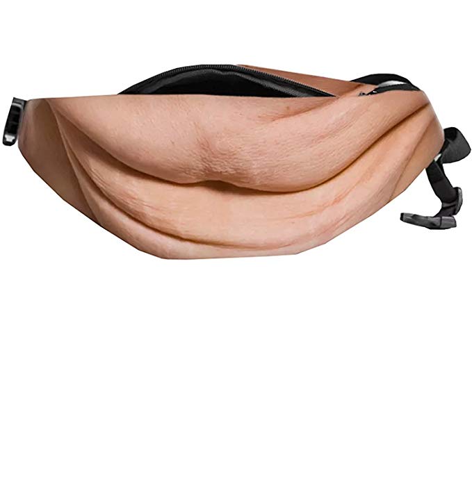 Dad Bag Unisex Fake Belly Fanny Pack Waist Bumbag Adjustable Belt Waist Hip Traveling Sport Bags