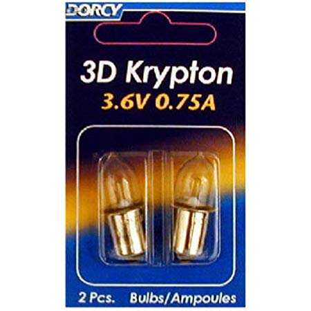 Dorcy 3D-3.6-Volt, 0.75A Bayonet Base Krypton Replacement Bulb, 2-Pack (41-1661)
