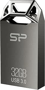 Silicon Power 32GB Jewel J50 USB 3.0 Zinc-Alloy Compact Flash Drive, Titanium Edition (SP032GBUF3J50V1TNE)