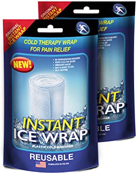 Instant Ice Wrap for Instant Pain Relief, 2 Packs, Reusable Cold Therapy & Compression Ice Wraps, No Refrigeration Needed.