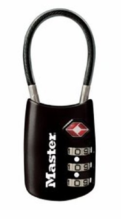 Master Lock 4688DBLK TSA Accepted Cable Luggage Lock, Black