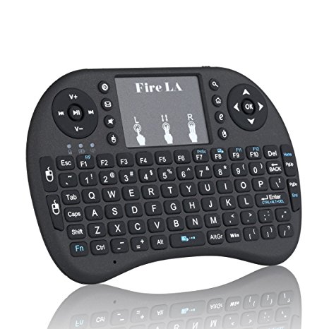 Fire LA Mini 2.4GHz（New） Wirelesses Touchpad Keyboard Mouse for PC, Android TV Box (Black)