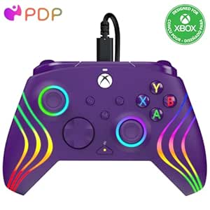 PDP Gaming Afterglow™ Wave Enhanced Wired Controller for Xbox Series X|S, Xbox One and Windows 10/11 PC, advanced gamepad video game controller, Officially Licensed by Microsoft Xbox, Purple (Renewed)