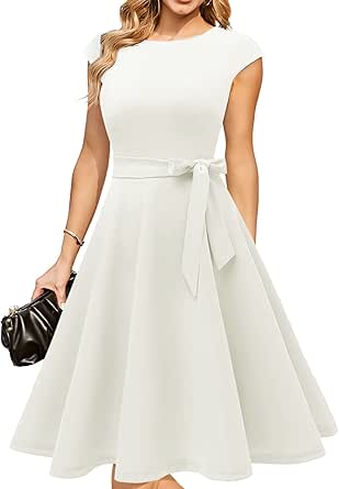 DRESSTELLS Cocktail Dress, Formal Wedding Guest Dresses for Women Modest Holiday Party Prom Dress