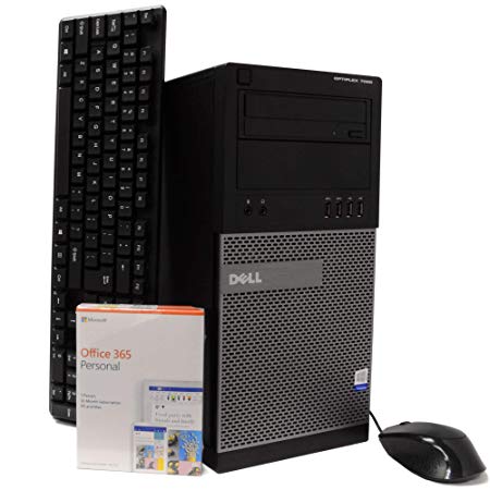 Dell OptiPlex 7020 Desktop Tower Computer, Intel Quad Core i5-4590 3.3GHz PC, 16GB RAM, 1TB HDD, Microsoft Windows 10 Professional, Microsoft Office 365 Personal, DVD, Keyboard, Mouse, WiFi (Renewed)