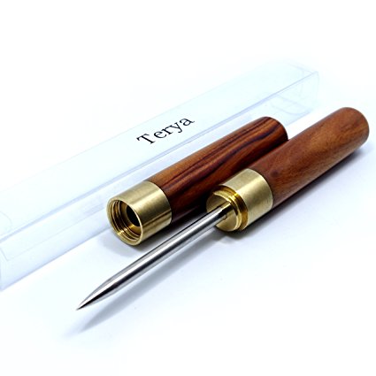 Terya Portable Wood Ice Pick with Cover Ice Tool Kitchen Tool (Rosewood)