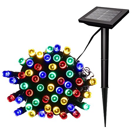 Sunnygalde Multicolor Waterproof Solar String Lights 39ft 100 Led Fairy Lights/ Rope Lights for Outdoor, Patio, Lawn, Landscape, Fairy Garden, Home, Wedding, Holiday Party and Christmas Tree (1)