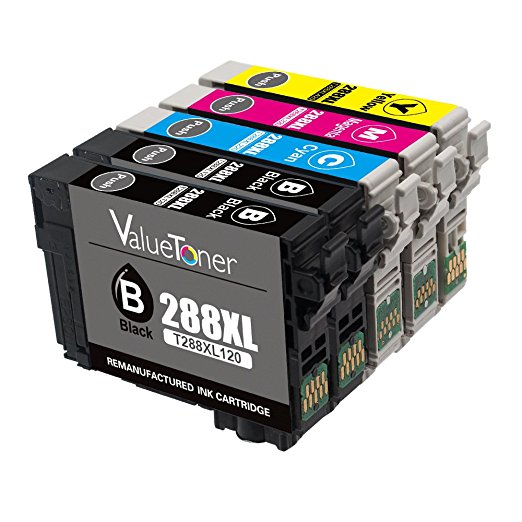 Valuetoner Remanufactured Ink Cartridge Replacement For Epson 288XL 288 XL High Capacity (2 Black, 1 Cyan, 1 Magenta, 1 Yellow) 5 Pack for Expression Home XP-330, XP-340, XP-430 XP-440 XP-434 XP-446