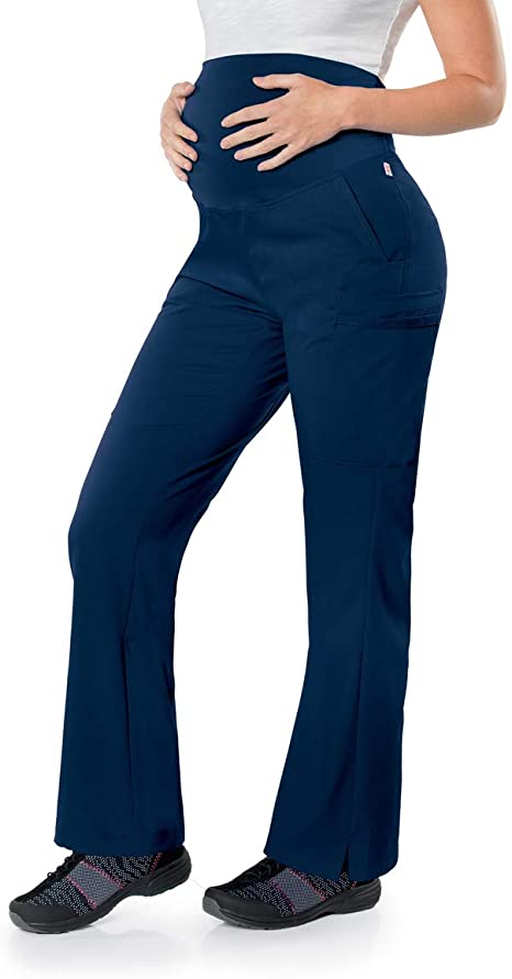 Landau Womens 5 Pocket, Modern Tailored Fit Maternity Waist Medical Scrub Pants 9399 Medical Scrubs Pants