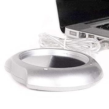 Generic USB Cup Mug Warmer Heater Pad with 4 Port USB Hub (Silver)