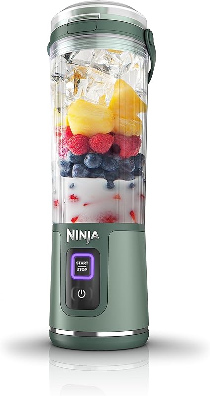 Ninja BC151EM Blast Portable Blender, Cordless, 18oz. Vessel, Personal Blender for Shakes & Smoothies, BPA Free, Leakproof Lid & Sip Spout, USB-C Rechargeable, Dishwasher Safe Parts, Forest Green