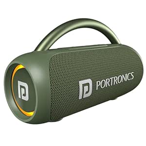 Portronics Radiant 30W Wireless Bluetooth Portable Speaker With In-Built Mic,6 Hours Playtime,HD Clarity Sound,Dual Driver,RGB LEDs,TWS Connectivity,BT5.3v,USB Drive,Aux in,Type C Fast Charging(Green)