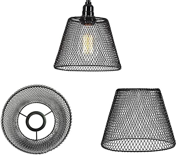 Metal Light Cage, Vintage Lamp Guard for Pendant String Lights Vintage Lamp Holders Industrial Chandelier Ceiling Fixture Lamp Shade (1-Pack)
