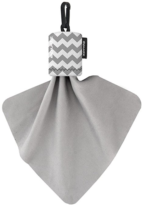 Alpine Innovations Spudz Classic Microfiber Cloth, Screen Cleaner and Lens Cleaner, Gray Chevron, Large, 10 x 10 Inches
