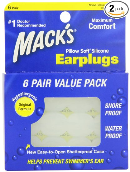 Macks Pillow Soft Silicone Earplugs Value Pack, 6-Count (Pack of 2)