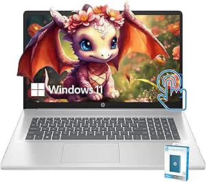 HP Pavilion Laptop, 17.3"" HD (1600 x 900) Touchscreen, AMD Ryzen 5 7530U Processor, AMD Radeon Graphics, Wi-Fi 6, 6 Core, Long Battery Life, Windows 11 Pro (32GB RAM | 1TB PCIe SSD), Silver