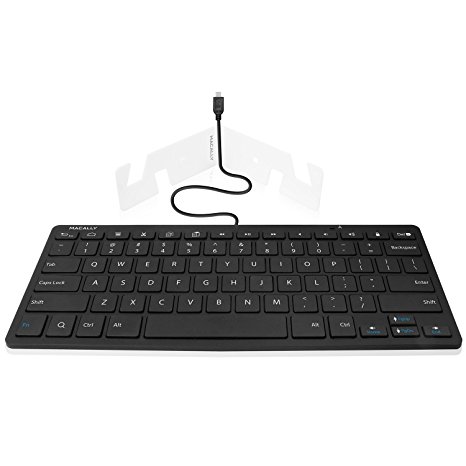 Macally Full Size Micro USB Keyboard for Samsung, Google and Most Android Tablets and Smartphones (WKEYAND)