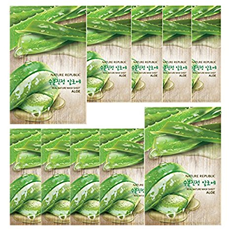 Nature Republic Real Nature Mask 10 Sheets for Skin Hydration (Aloe)