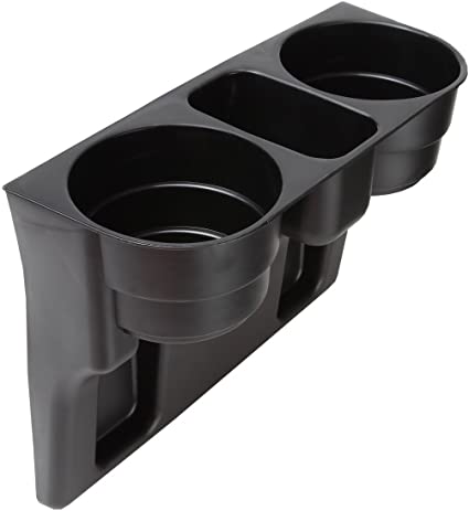 Home-X Seat Wedge Cup Holder, Perfect for Creating Extra Storage Space in Your Car, Black (2 Cup Holders)