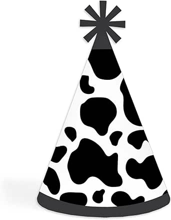 Big Dot of Happiness Animal Print - Cone Happy Birthday Party Hats for Kids and Adults - Set of 8 (Standard Size)