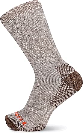 Merrell Unisex Adult Men's and Women's Heavyweight Merino Wool Hiking Crew Socks - Reinforced Cushion