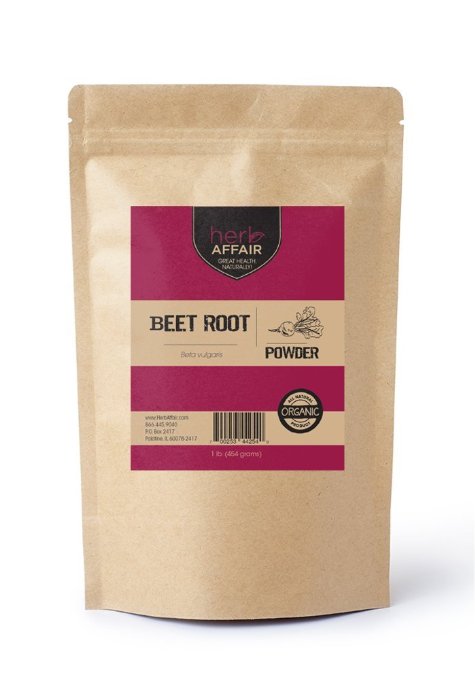 Herb Affair Organic Beet Root Powder - 1 Pound (Lb.) Bulk Package - Makes Excellent Beet Juice & Can Be A Great Addition To Your Favorite Smoothie Recipe with It's High Sugar Content - Get the Freshest Quality Guaranteed!