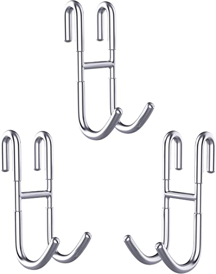 NACETURE Shower Door Hooks Towel Rack- Glass Door Hooks for Hanging Coat Rack Hat Rack Bathroom Organizer Bathrobe Loofah Shaver Sponge (3Pack)