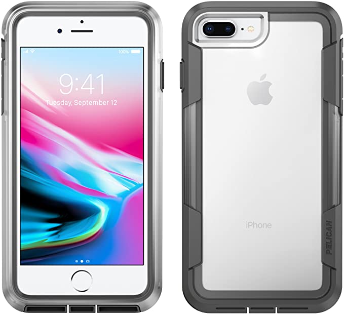 Pelican iPhone 6,7,8 and SE, Voyager Series - Military Grade Drop Tested, TPU, Polycarbonate Case for iPhone 6, iPhone 7, iPhone 8, iPhone SE (Clear/Grey)