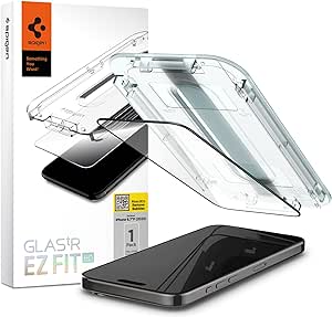 Spigen GLAStR EZ FIT HD [1-PACK] for iPhone 15 Pro MAX Screen Protector Premium Tempered Glass - Full Cover Edge to Edge [1 PACK]