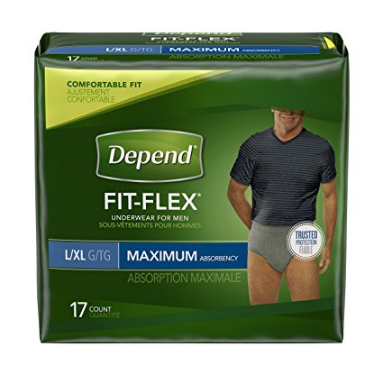 Depend For Men Underwear Gray L/XL, Gray - 17 CT