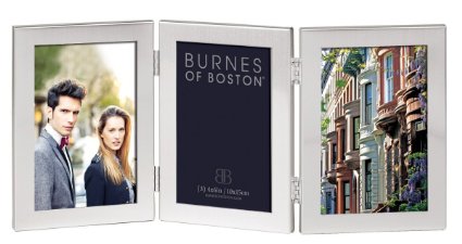 Burnes of Boston C53346 Triple Hnged Picture Frame, 4-Inch by 6-Inch, Brushed Silver