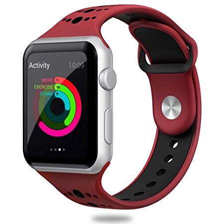 Valband Apple Watch Band 38mm 42mm, Soft Silicone Sport Band Strap Replacement iWatch Bands for Apple Watch Nike Series 3,Series 2,Series 1