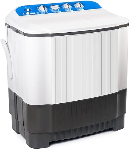 24Lbs Portable Washer and Dryer, Portable Washing Machine, Washer (16Lbs)& Spin(8Lbs)2 in 1 Twin Tub Washer Compact Machine with Drain Pump