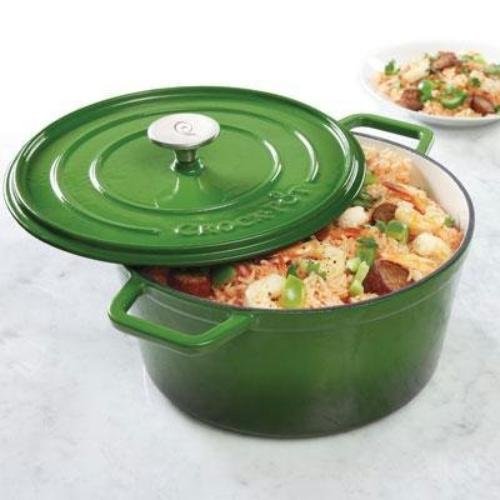 Crock-Pot Elmington Cast Iron Dutch Oven, 5 quart, Gradient Green