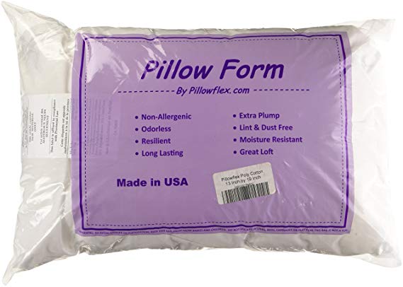 Pillowflex 13x19 Inch Premium Polyester Filled Pillow Form Insert - Machine Washable - Oblong Rectangle - Made In USA