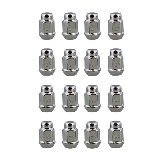 ABN® | Wheel Lug Nuts 16-Pack, M12 x 1.5 Chrome Lug Nuts JDM – 1.4” Inch Tall, 3/4” 19mm Hex Wheel Lugs – Acorn Cone Nut