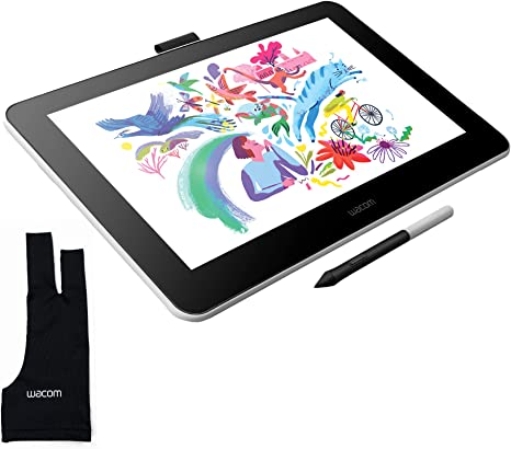 Wacom One Drawing Tablet with Screen, 13.3 inch Pen Display & Drawing Glove, Two-Finger Artist Glove for Drawing Tablet Pen Display, 90% Recycled Material, eco-Friendly, one-Size (1 Pack)