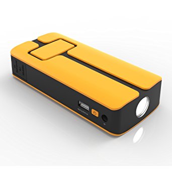 MAXOAK Car Jump Starter External Battery Charger with Tool Kit Case-jumper Cable,adaptors.large Capacity 11000mah with Multi USB - Ideal Portable Power Source for Auto,phone,laptop,tablet-yellow