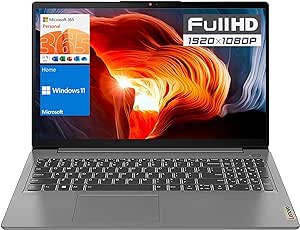 LENOVO IdeaPad 1 Laptop, 15.6” FHD Display, Intel Celeron N4500 Processor, 8GB RAM, 128GB SSD, SD Card Reader, Numeric Keypad, HDMI, Wi-Fi 6, Windows 11 Home, 1 Year Office 365, Grey