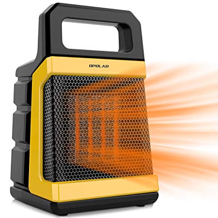 OPOLAR 1500W Ceramic Space Heater with Adjustable Thermostat, Two Speeds, Fast Heating for Small and Middle Rooms, Office Floor, Desk or Other Indoor Space, ETL Approved, Powerful and Portable