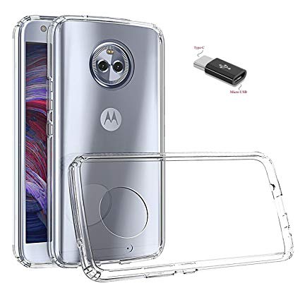 Motorola Moto X4 case,Moto X 2017 case,Moto X (4th Generation) 2017 case With Micro USB to Type c Adapter,Wtiaw [Scratch Resistant] TPU Bumper Hybrid Ultra Slim Protective for Moto X4-YKL Clear