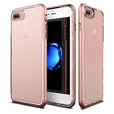 Patchworks Sentinel Case Rose Gold for iPhone 7 Plus / 6s Plus / 6 Plus - Military Grade Protection, Micro Texture Clear Transparent Dual Layer Cover Protective Bumper Case