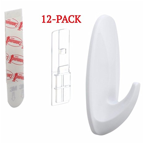 Command Designer Hooks Value Pack, Medium, White, 12-Hooks