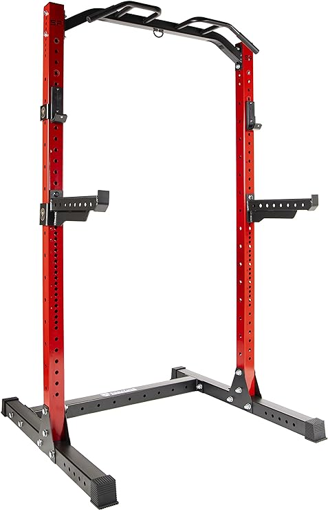 Signature Fitness 1,000 Pound Capacity 3” x 3” Power Cage Power Rack Squat Stand, Includes J-Hooks and Safety Spotter Arms, Optional Conversion Kits and Accessories