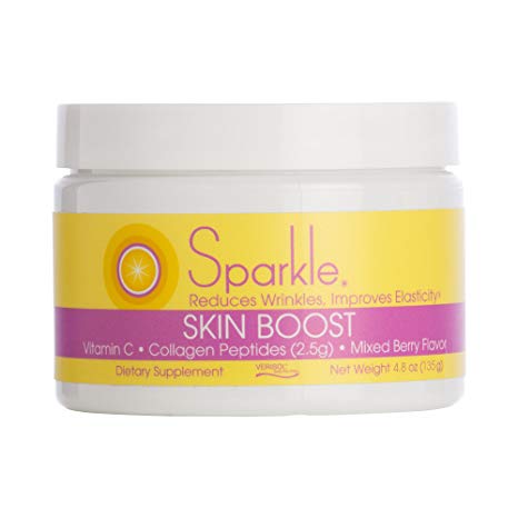 Sparkle Skin Boost Verisol Collagen Peptides Protein Powder Vitamin C Mixed Berry Supplement Drink, 4.8oz