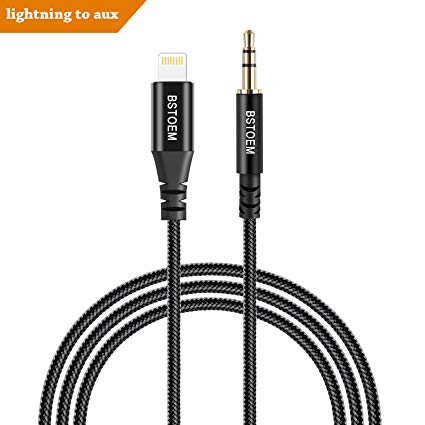 Lightning to 3.5mm Male Aux Audio Cable Car Aux Cord for Apple IPhone X/8/8 Plus/7/7 Plus iPad Home Stereo Headphones Black