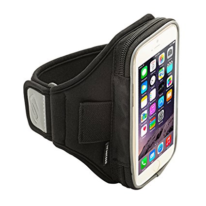 Sporteer Velocity V5 Armband for iPhone 7, iPhone 6S and iPhone 6 - Fits Cases up to 143mm X 75mm X 16mm - Strap Size Small/Medium (S/M) (Black)