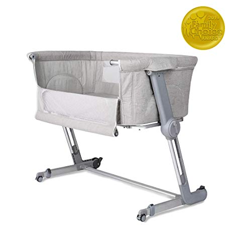 Unilove Hugme Plus, Bedside Sleeper & Baby Bassinet Includes Travel Bag, and Mattress, Shadow Grey